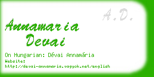annamaria devai business card